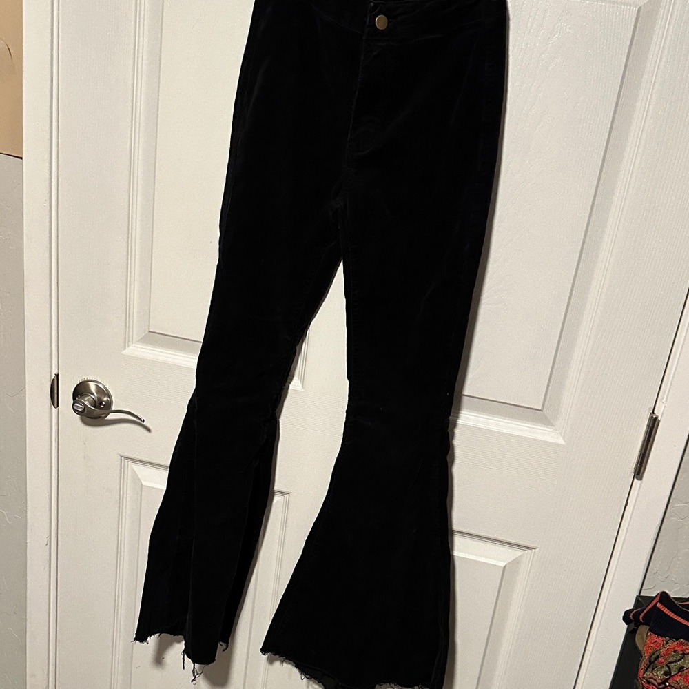 Black Flared Women's Jeans corduroy 2